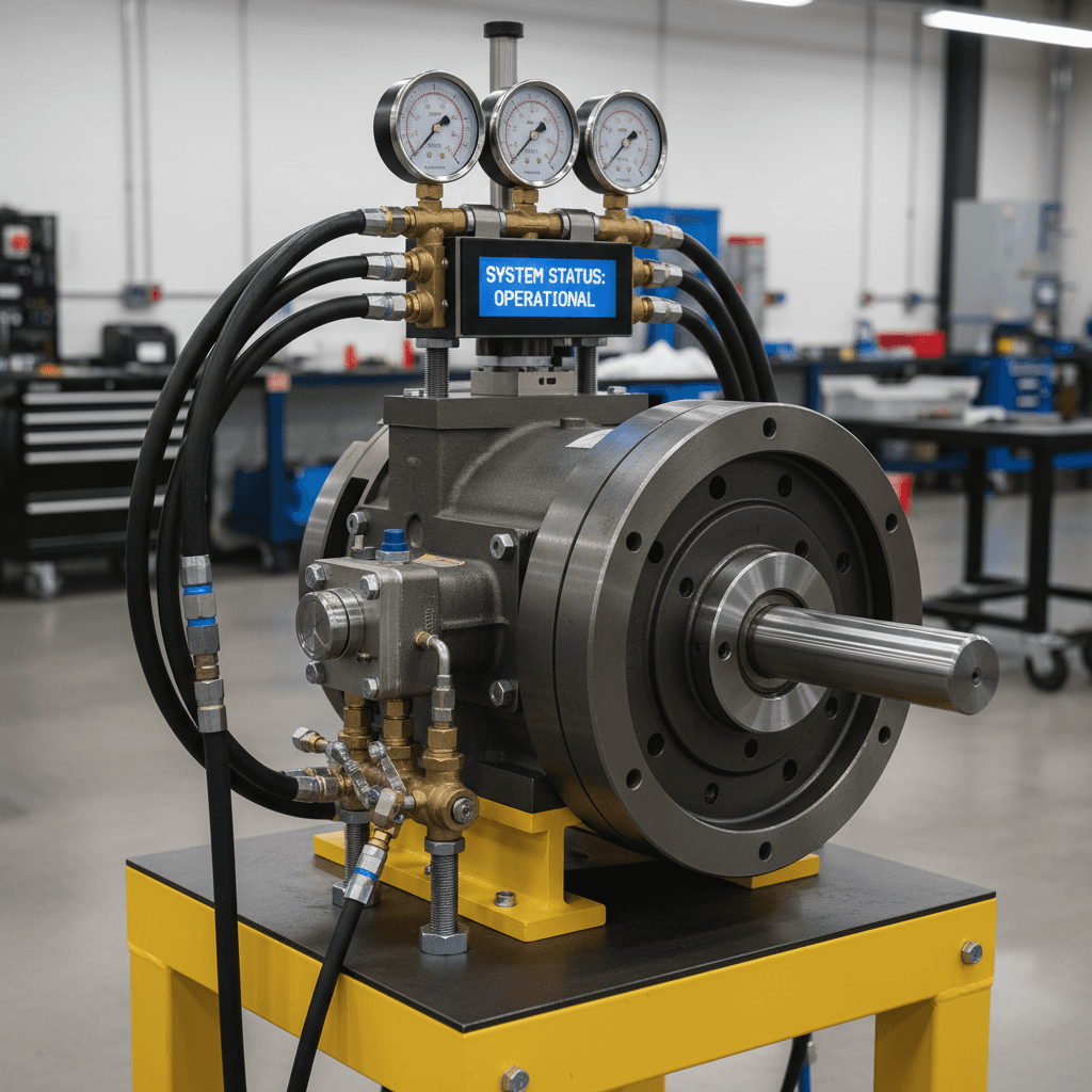 Hydraulic motor on test stand